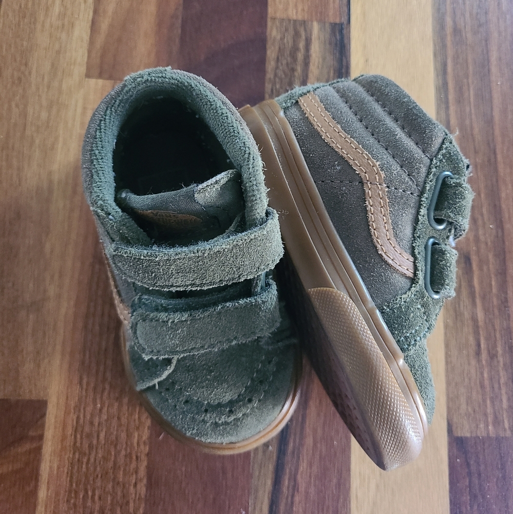 Vans velcro high top toddler shoes, size 4